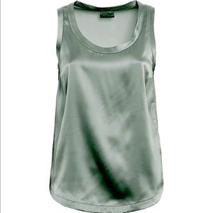 BRUNELLO CUCINELLI SILK SATIN TOP sleeveless sz M